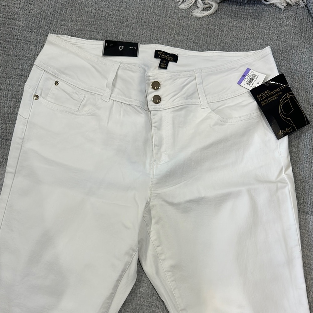 Thalia White Strechy Ankle Women's pants